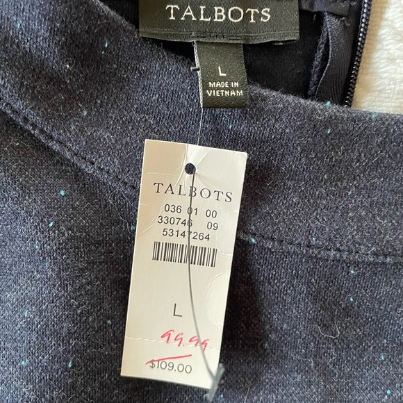 Talbots Navy Tweed Dress Sz L NWT - Picture 11 of 14